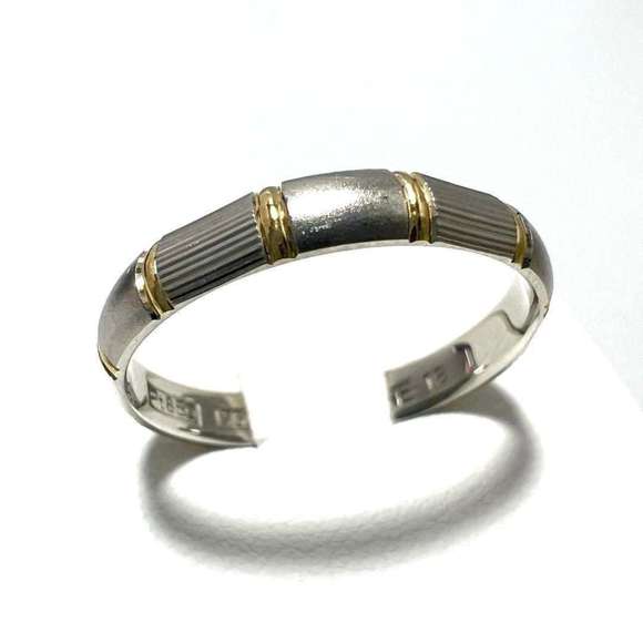 CELINE Men's Ring Platinum Yellow Gold K18 Combi Trim Off - Picture 1 of 10